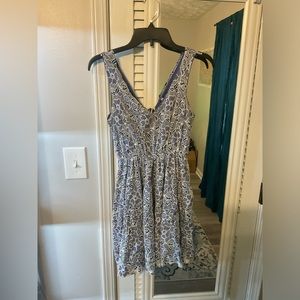 Blue lace mini dress